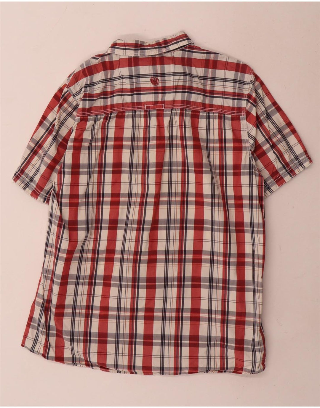 Fat Face Mens Short Sleeve Shirt Large Red Check Cotton