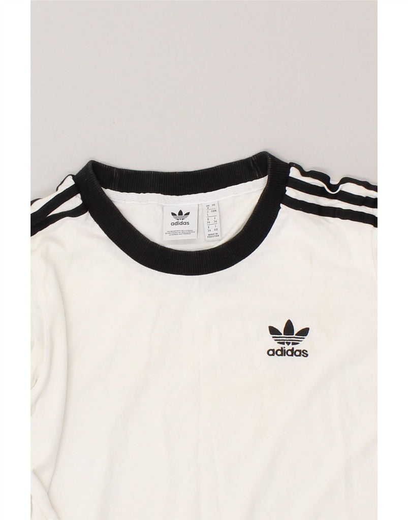 ADIDAS Womens T-Shirt Top UK 8 Small White Cotton Vintage Adidas and Second-Hand Adidas from Messina Hembry 