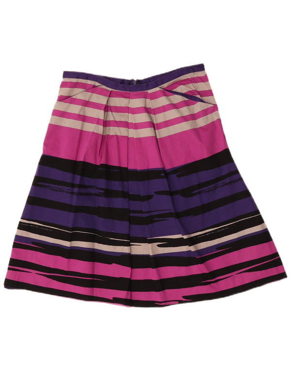 Hobbs Womens Pleated A-Line Skirt UK 14 Large W32 Multicoloured Striped