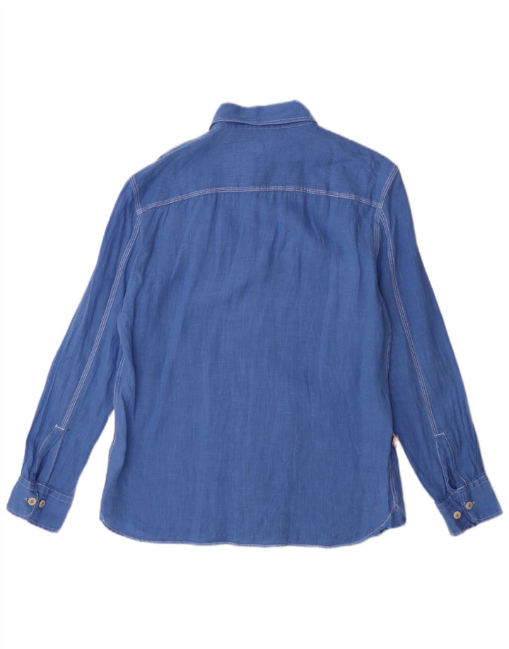 Blauer Mens Shirt Medium Blue Linen