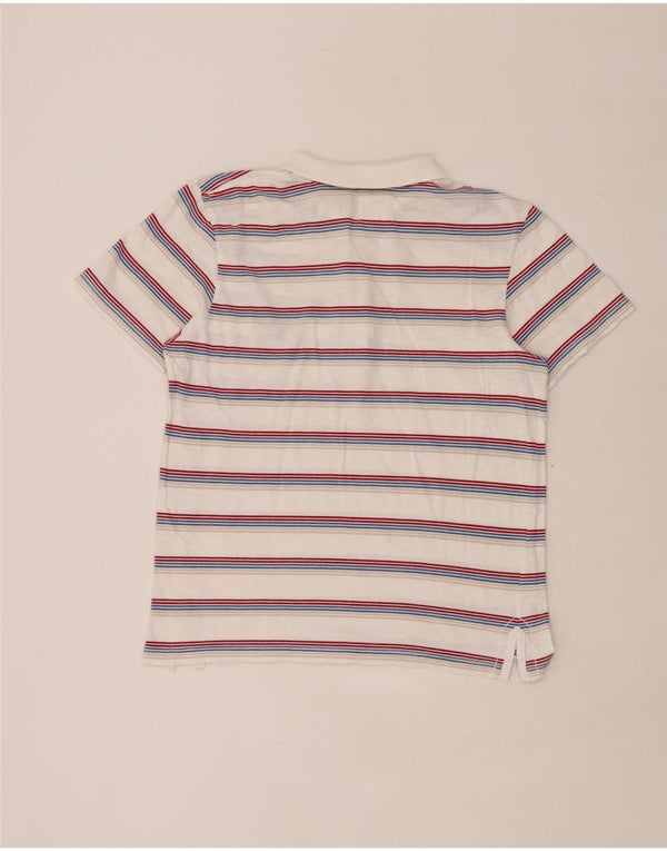 Wrangler Womens Polo Shirt UK 12 Medium White Striped