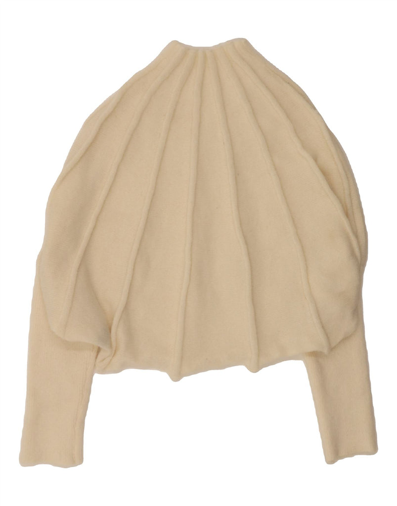 SHEIN Womens Poncho Turtle Neck Jumper Sweater US 8/10 Medium Off White Vintage Shein and Second-Hand Shein from Messina Hembry 