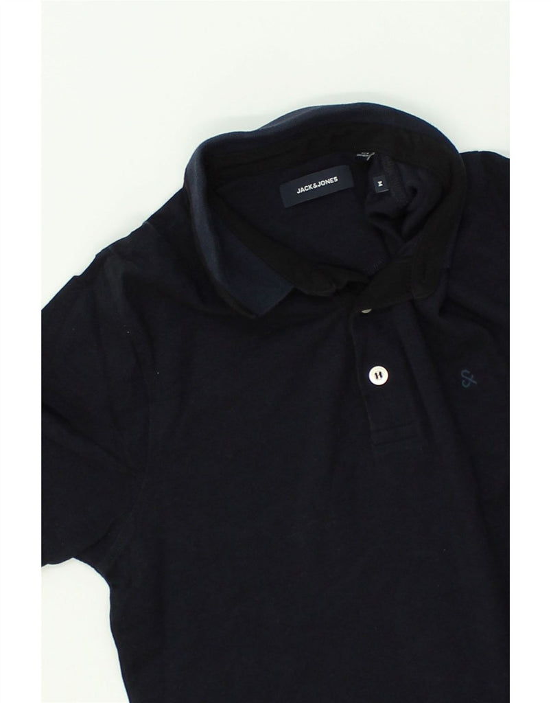 JACK & JONES Mens Polo Shirt Medium Navy Blue Cotton | Vintage Jack & Jones | Thrift | Second-Hand Jack & Jones | Used Clothing | Messina Hembry 