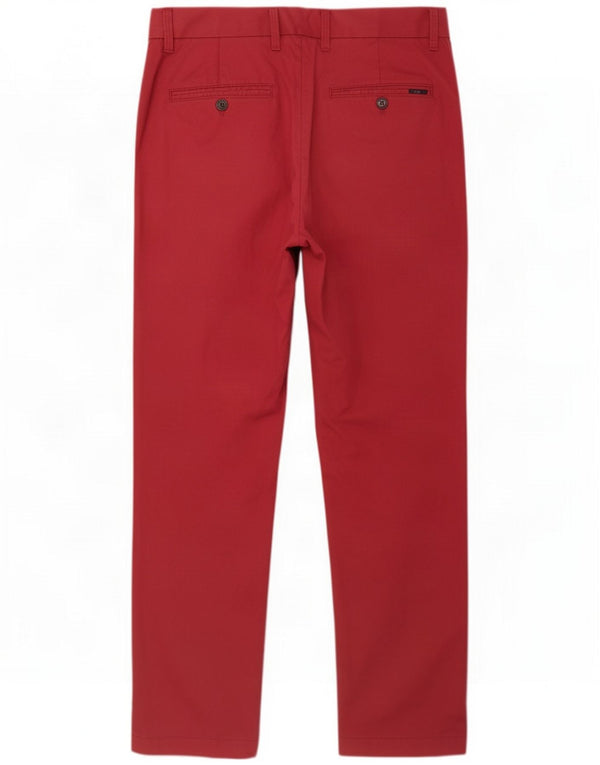 Marks & Spencer Mens Straight Suit Trousers W32 L29 Pink Cotton