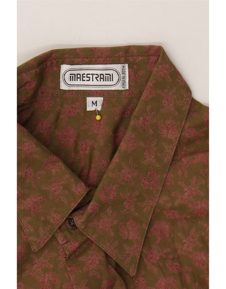 MAESTRAMI Mens Shirt Medium Green Floral Vintage Maestrami and Second-Hand Maestrami from Messina Hembry 