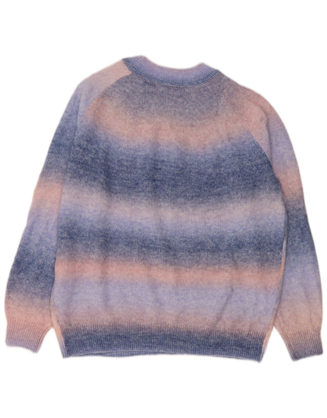 Marks & Spencer Womens Crew Neck Jumper Sweater UK 14 Medium Blue Striped