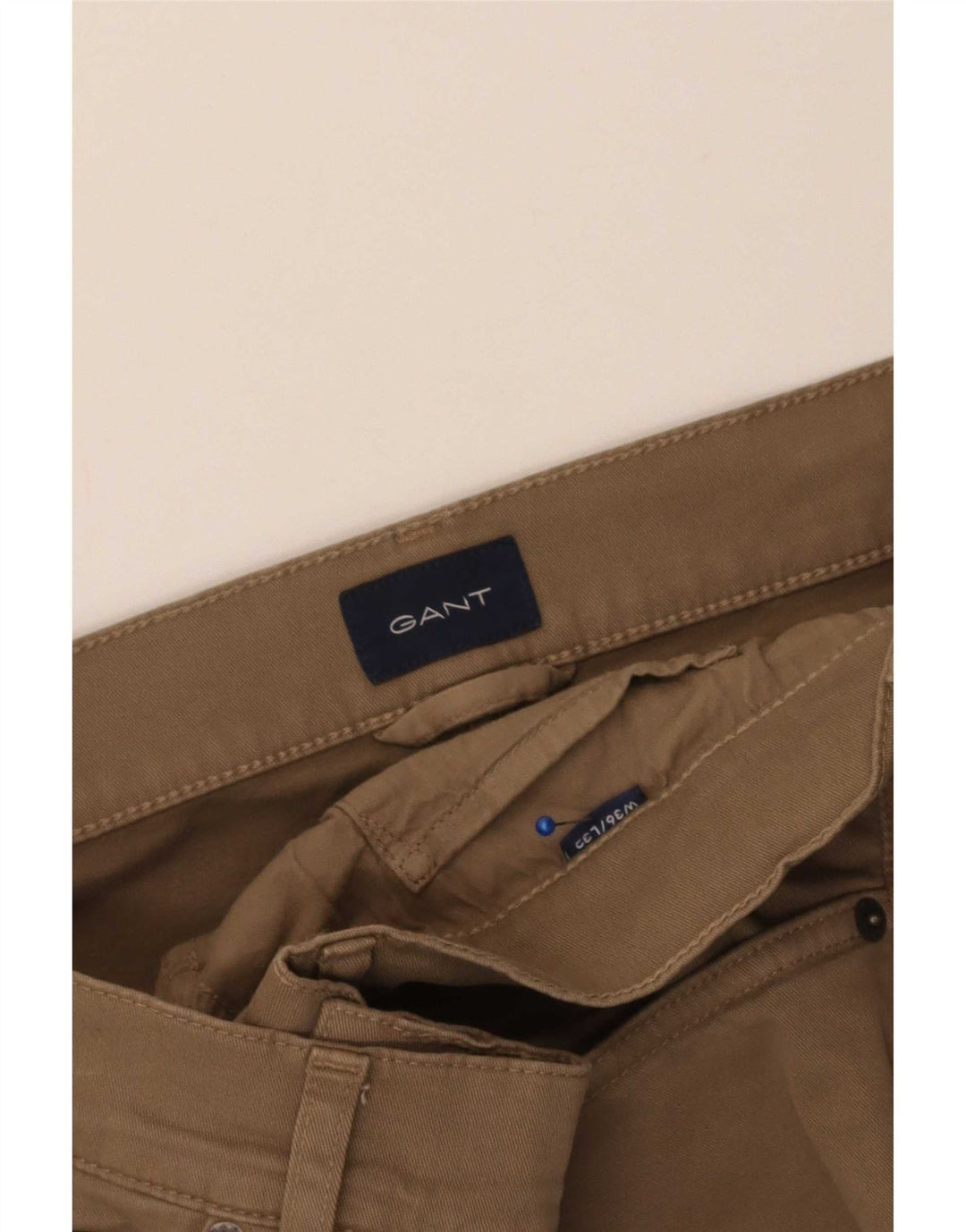 Gant Mens Straight Casual Trousers W36 L32 Beige