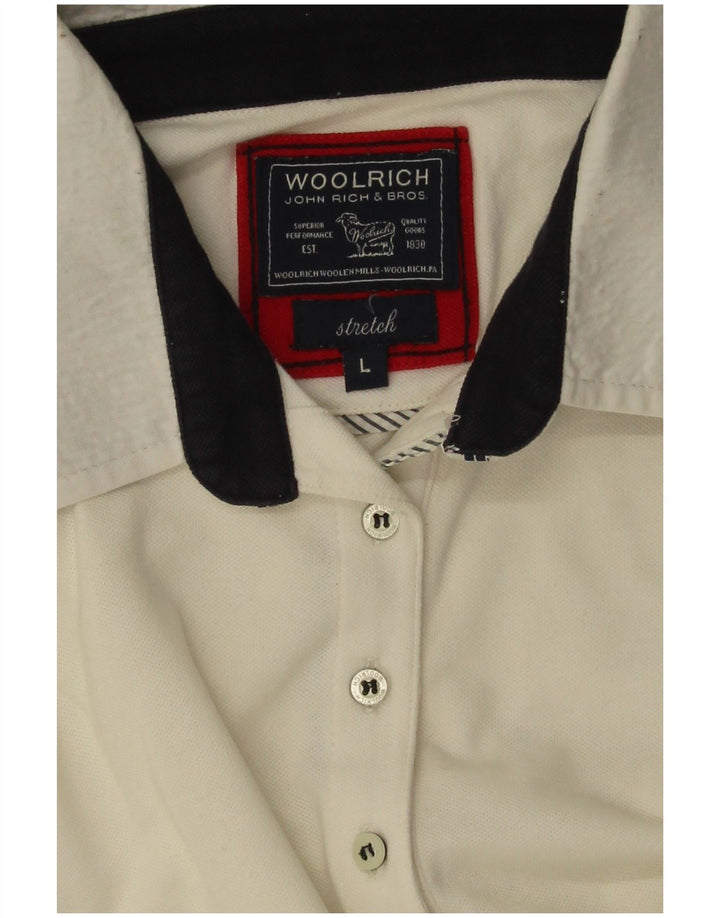 Woolrich Womens Polo Shirt UK 14 Large Off White
