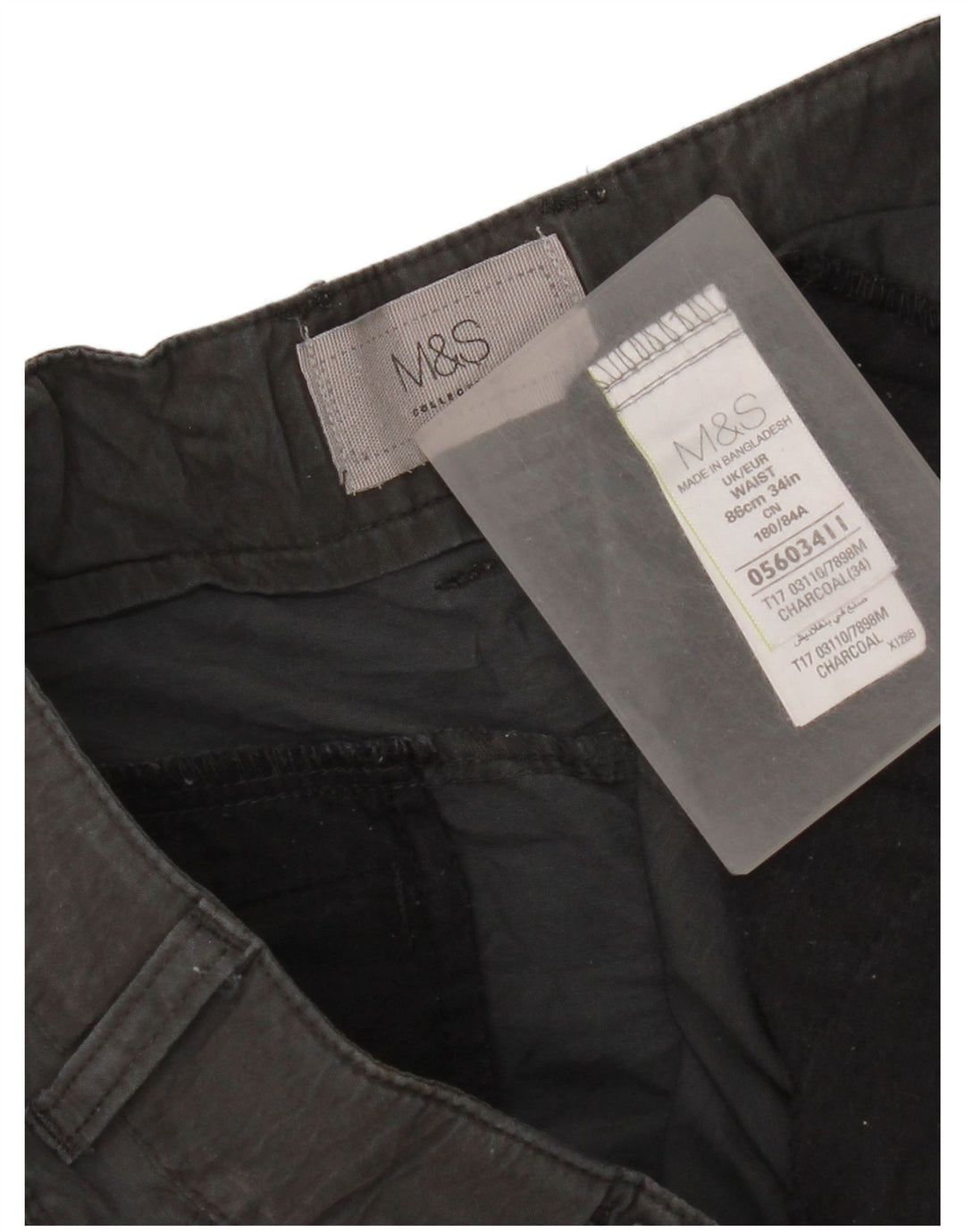 Marks & Spencer Mens Cargo Shorts W34 Large Grey Cotton