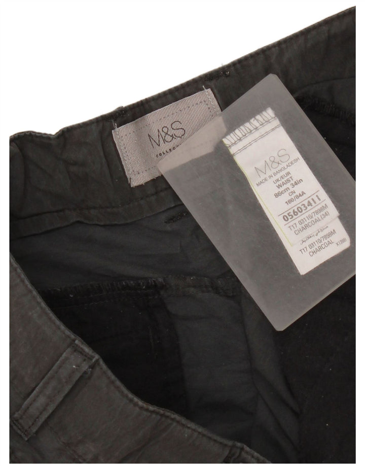 Marks & Spencer Mens Cargo Shorts W34 Large Grey Cotton