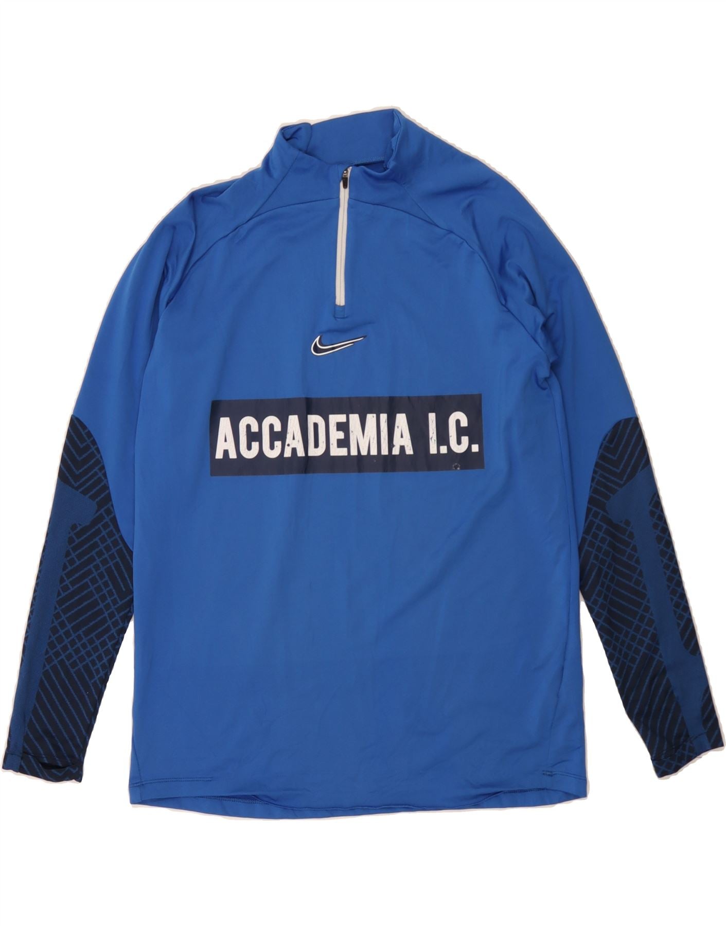 NIKE Mens Dri Fit Graphic Pullover Tracksuit Top Large Blue