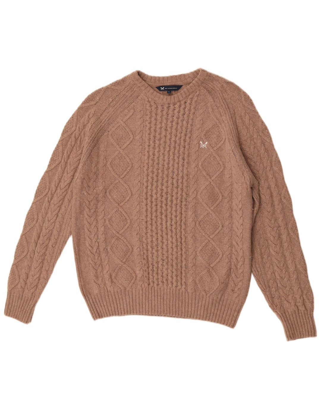 Crew Clothing Mens Crew Neck Jumper Sweater Large Brown Viscose