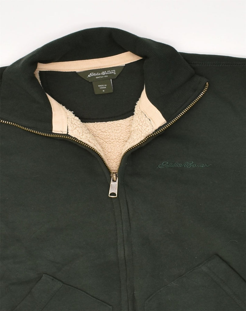 EDDIE BAUER Mens Tracksuit Top Jacket UK 38 Medium Green Cotton | Vintage Eddie Bauer | Thrift | Second-Hand Eddie Bauer | Used Clothing | Messina Hembry 