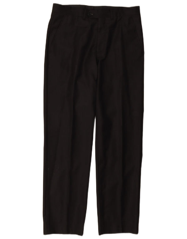 Pierre Cardin Mens Straight Suit Trousers IT 46 Small W32 L31 Black Wool