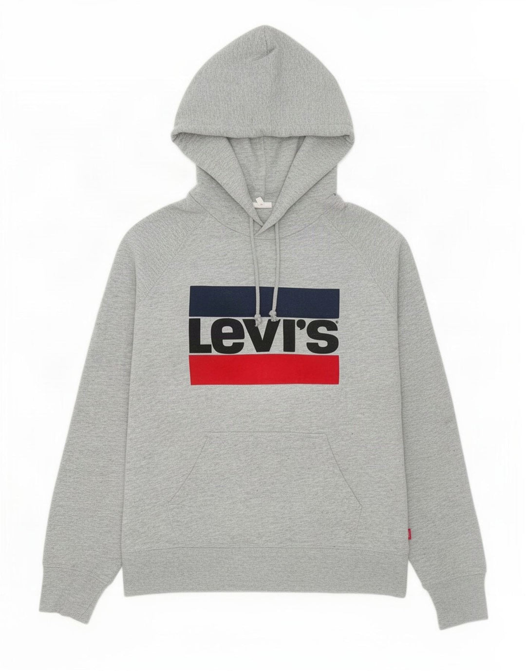 Levi's Mens Graphic Hoodie Jumper Small Grey Cotton