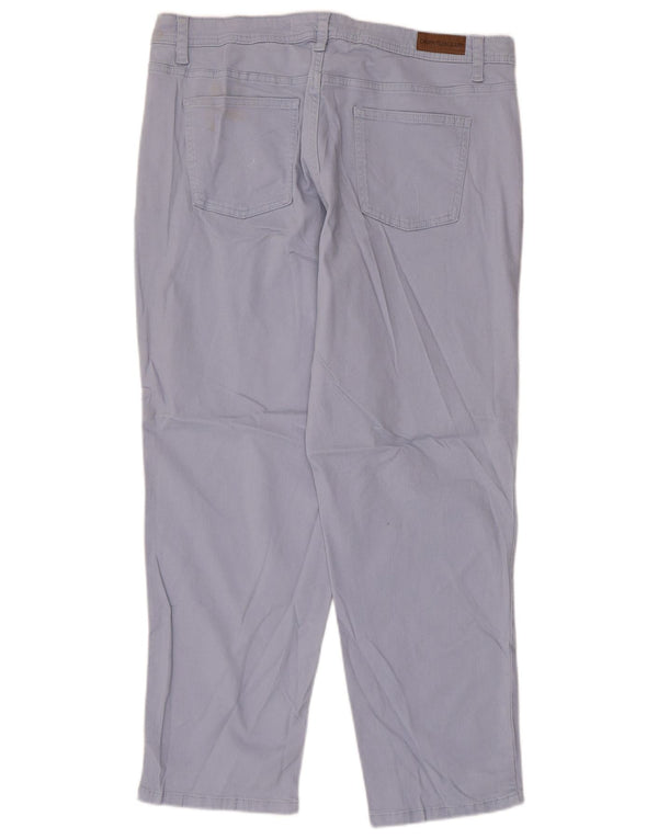 CALVIN KLEIN Womens Cropped Trousers US 14 XL W36 L25 Blue Cotton
