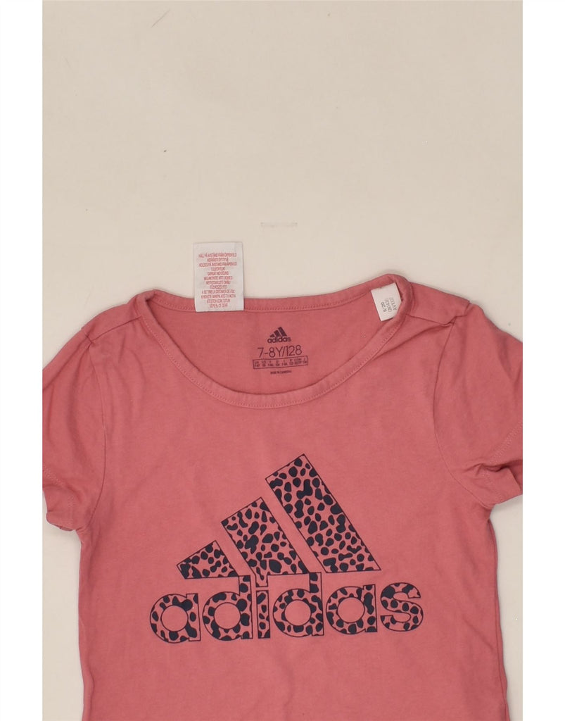 ADIDAS Girls Graphic T-Shirt Top 7-8 Years Pink Cotton | Vintage Adidas | Thrift | Second-Hand Adidas | Used Clothing | Messina Hembry 