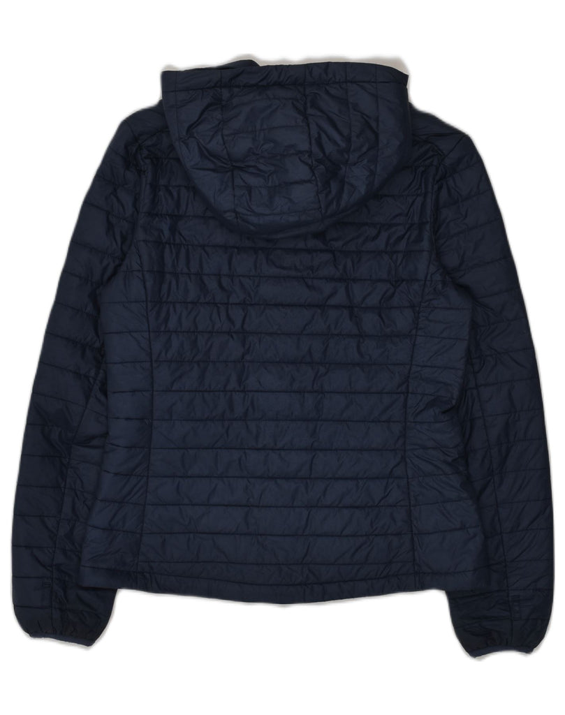 REFRIGUE Womens Hooded Padded Jacket UK 12 Medium Navy Blue | Vintage Refrigue | Thrift | Second-Hand Refrigue | Used Clothing | Messina Hembry 