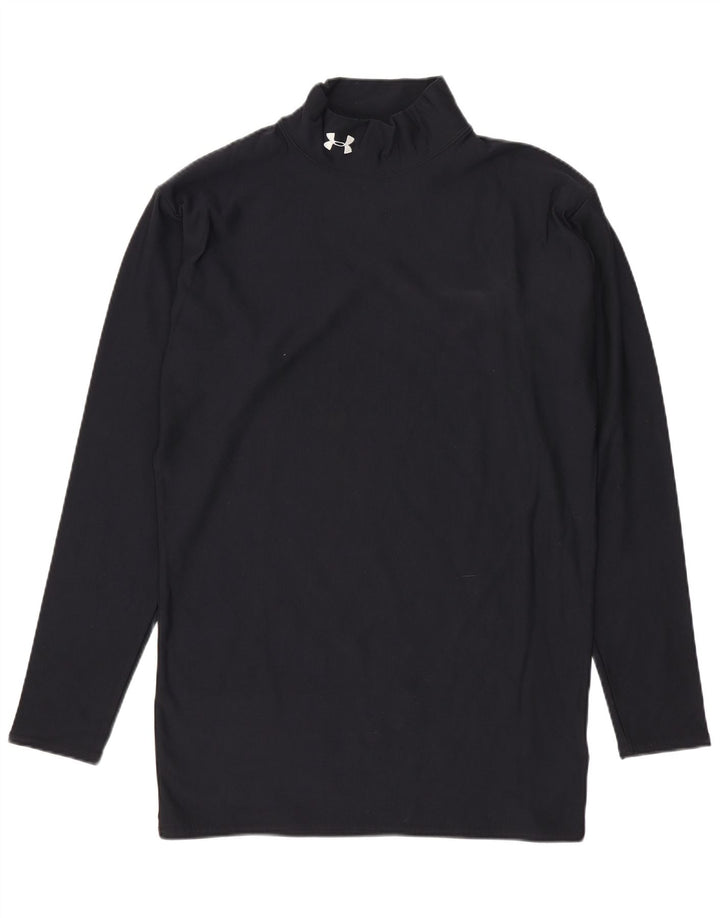 Under Armour Mens Top Long Sleeve Medium Navy Blue Nylon