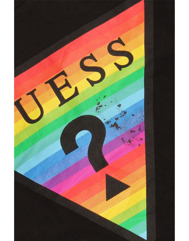 Guess Mens Graphic Vest Top Large Black Cotton