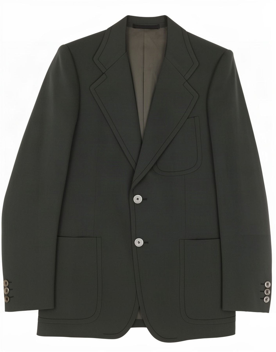 Marzotto Mens 2 Button Blazer Jacket IT 48 Medium Green Virgin Wool