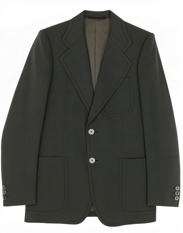 Marzotto Mens 2 Button Blazer Jacket IT 48 Medium Green Virgin Wool