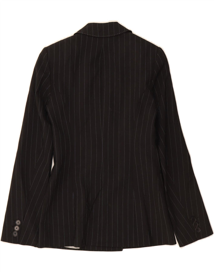 KAREN MILLEN Womens Blazer Jacket UK 8 Small Black Pinstripe Vintage Karen Millen and Second-Hand Karen Millen from Messina Hembry 