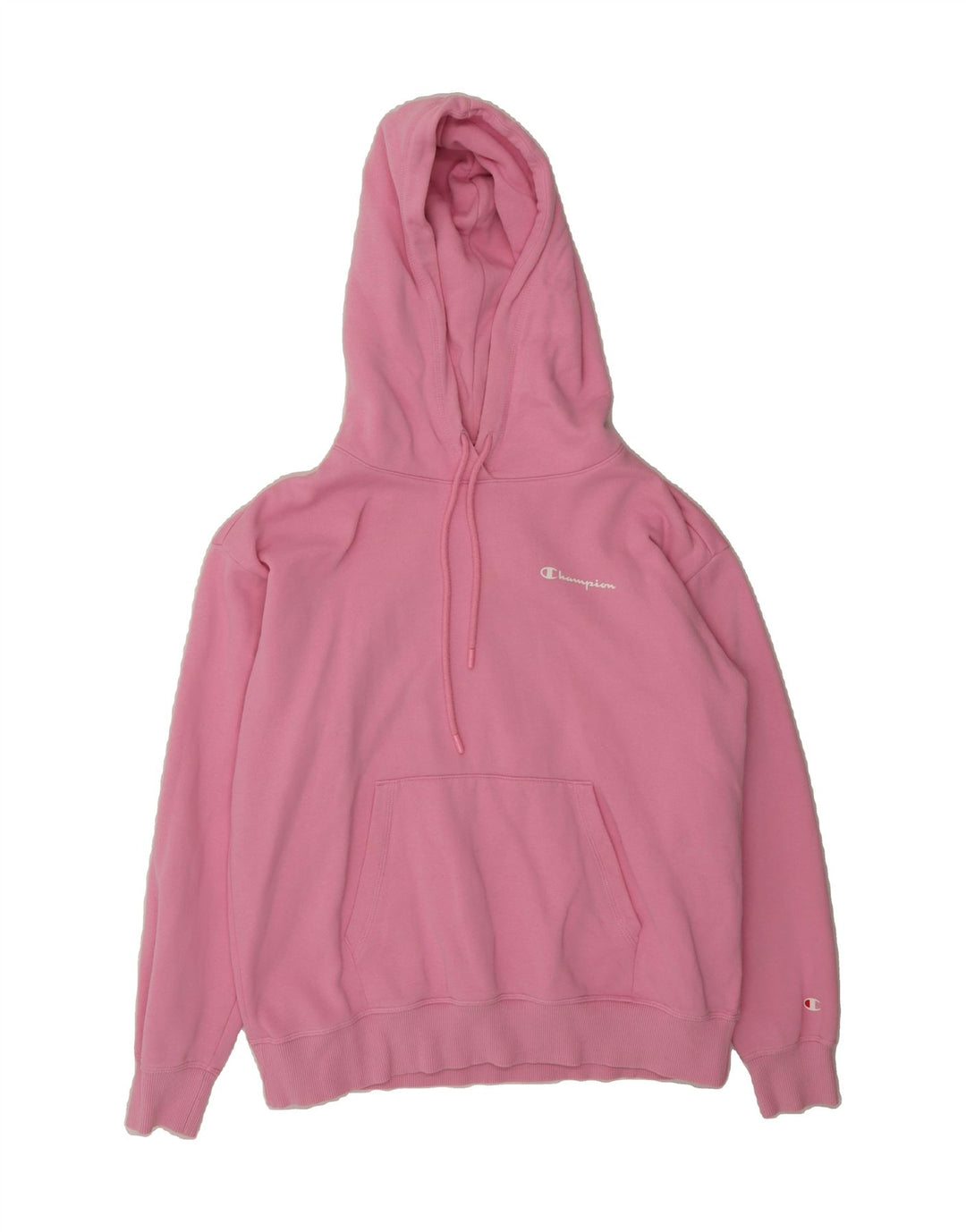 CHAMPION Womens Oversized Hoodie Jumper UK 14 Medium Pink Cotton Vintage Champion and Second-Hand Champion from Messina Hembry 