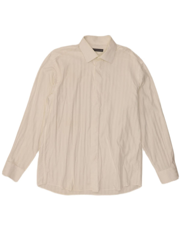 Rodrigo Mens Shirt Size 42 16 1/2 Large White Pinstripe Cotton