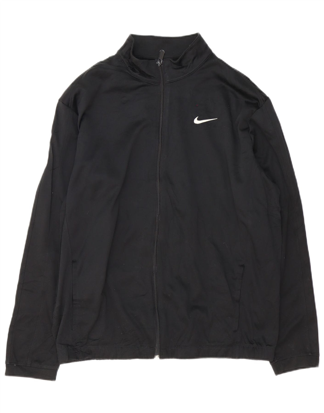NIKE Mens Therma-Fit Tracksuit Top Jacket Large Black Polyester
