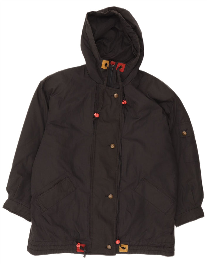 C & A Womens Hooded Oversized Windbreaker Jacket UK 12 Medium Black