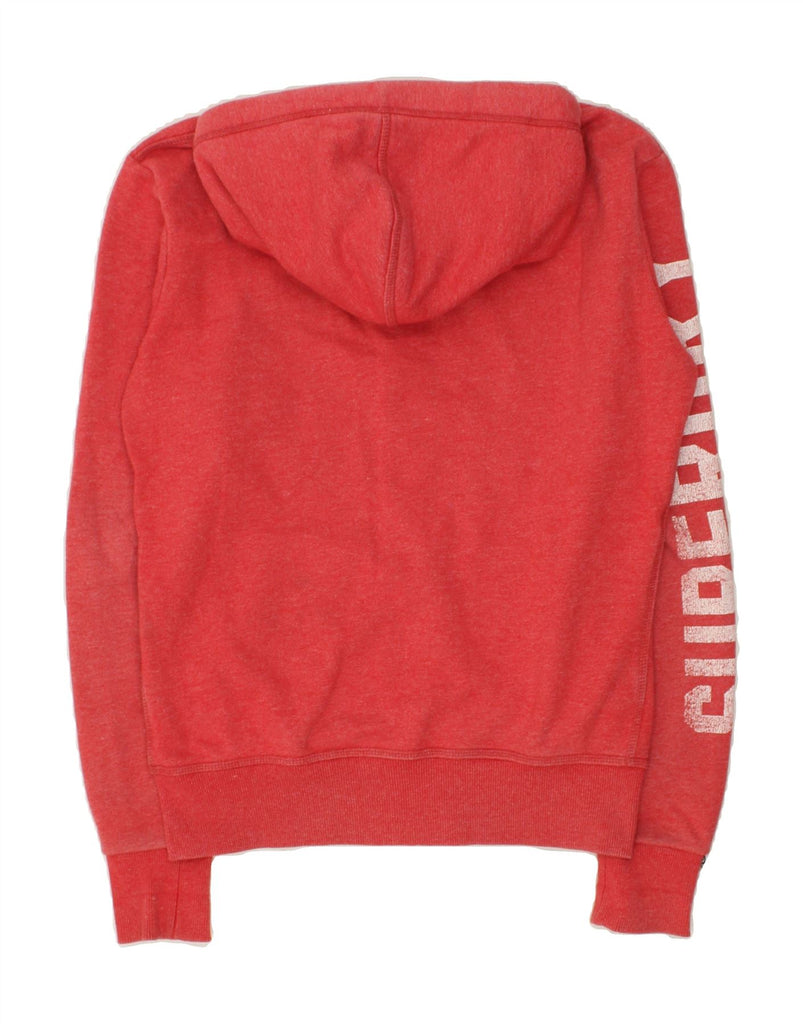 SUPERDRY Mens Graphic Zip Hoodie Sweater Small Red Cotton | Vintage Superdry | Thrift | Second-Hand Superdry | Used Clothing | Messina Hembry 