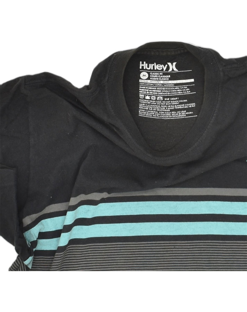 HURLEY Mens Classic Fit T-Shirt Top Medium Black Colourblock Cotton | Vintage Hurley | Thrift | Second-Hand Hurley | Used Clothing | Messina Hembry 