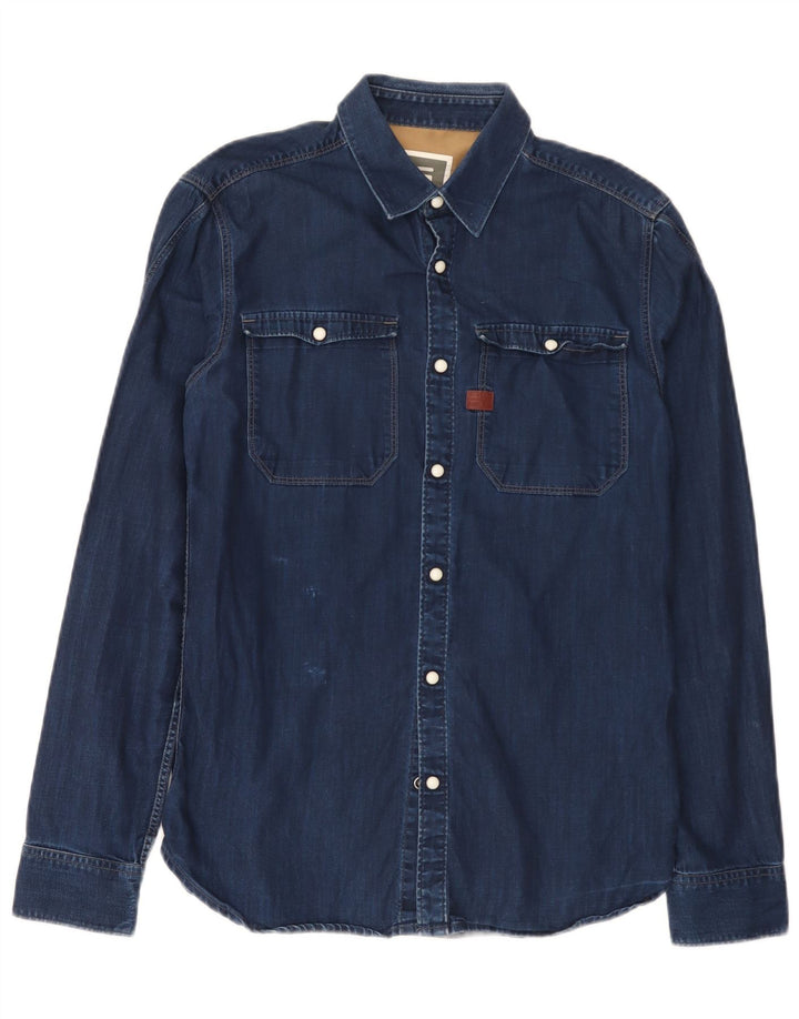 G-Star Mens Denim Shirt Medium Blue Cotton