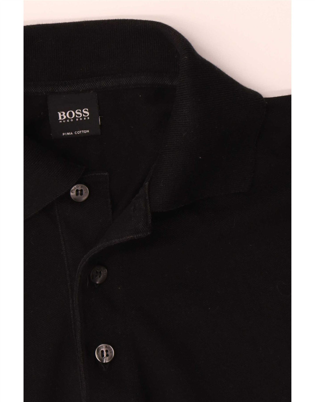 Hugo Boss Mens Polo Shirt Medium Black Cotton