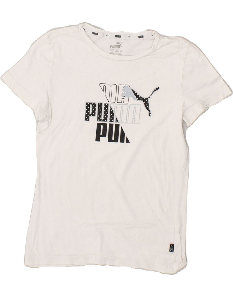 PUMA Boys Graphic T-Shirt Top 11-12 Years White | Vintage Puma | Thrift | Second-Hand Puma | Used Clothing | Messina Hembry 