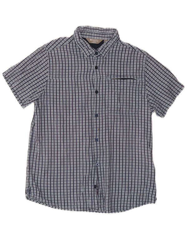 Mountain Warehouse Mens Short Sleeve Shirt Large Blue Check
