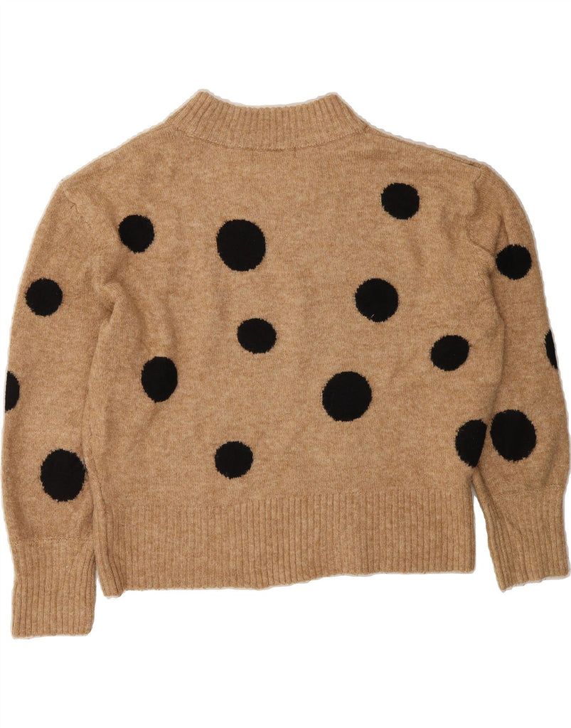 MARKS & SPENCER Womens Crop Turtle Neck Jumper Sweater UK 14 Medium Brown Vintage Marks & Spencer and Second-Hand Marks & Spencer from Messina Hembry 