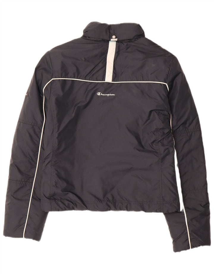 Champion Womens Hooded Padded Jacket UK 10 Small Black Polyamide