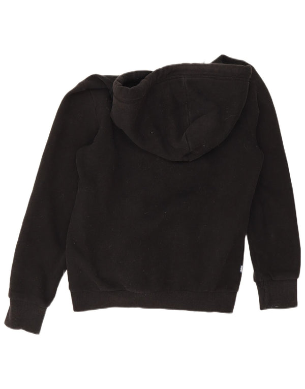 Superdry Womens Zip Hoodie Sweater UK 12 Medium Black Cotton