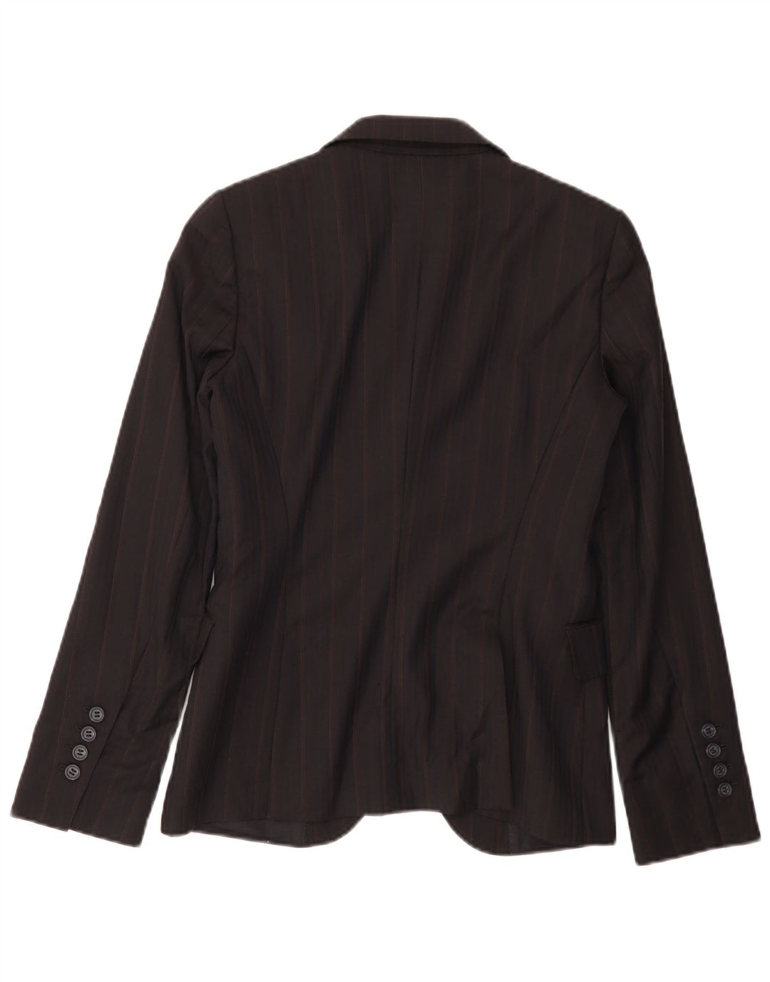 Massimo Dutti Womens 2 Button Blazer Jacket EU 36 XS Black Pinstripe Wool