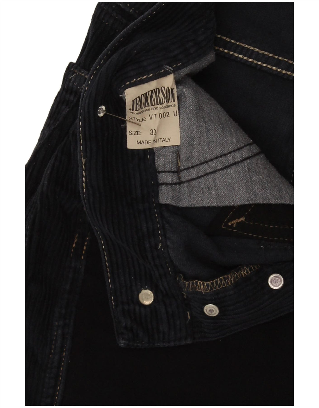 Jeckerson Mens Corduroy Shorts W33 Medium Navy Blue Cotton