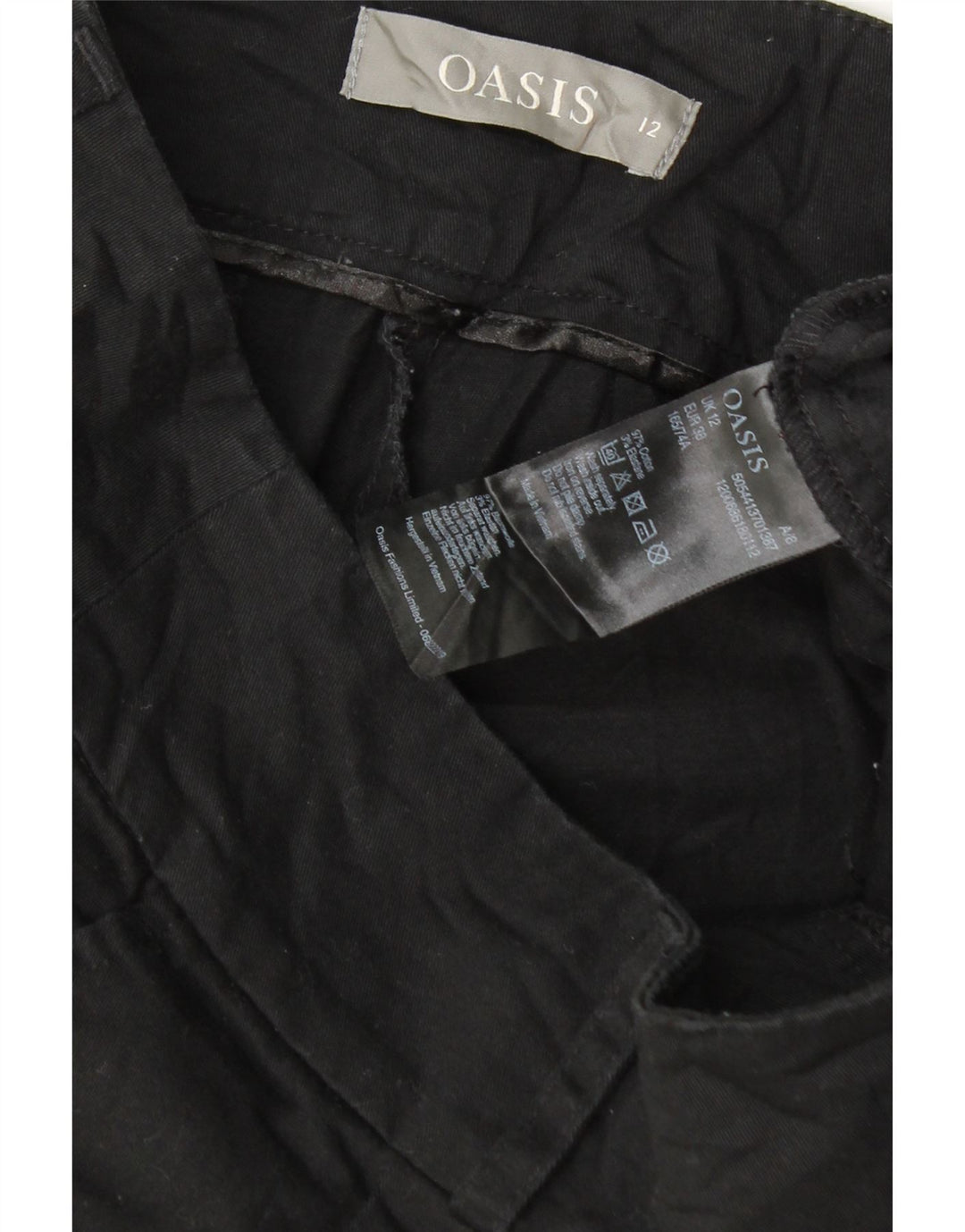 Oasis Womens Chino Shorts UK 12 Medium W32  Black Cotton