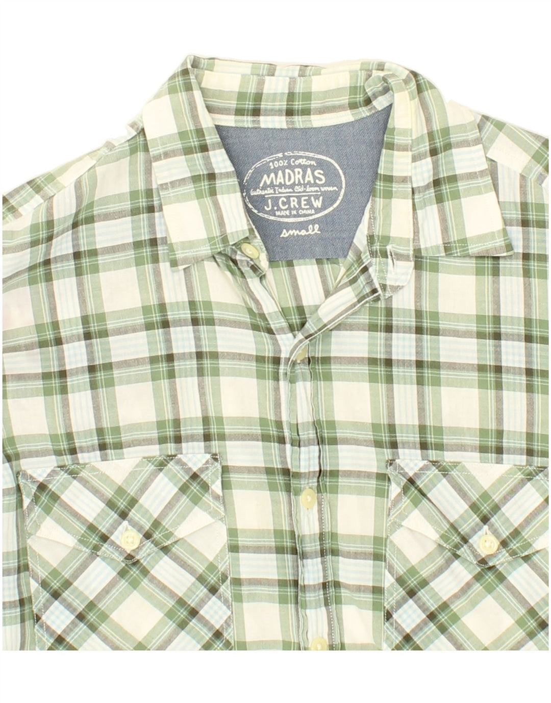 J. CREW Mens Shirt Small Green Check Vintage J. Crew and Second-Hand J. Crew from Messina Hembry 