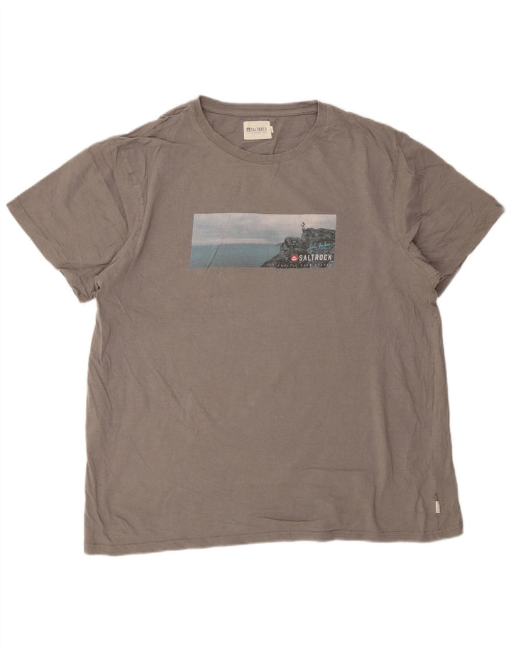 Saltrock Mens Graphic T-Shirt Top 2XL Grey Cotton