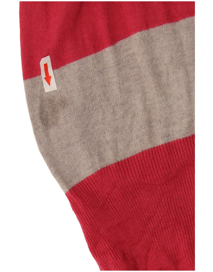 Marks & Spencer Womens Longline Cardigan Sweater UK 14 Medium Pink Striped