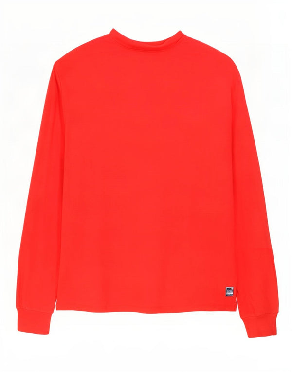 Champion Mens Top Long Sleeve Large Red Cotton