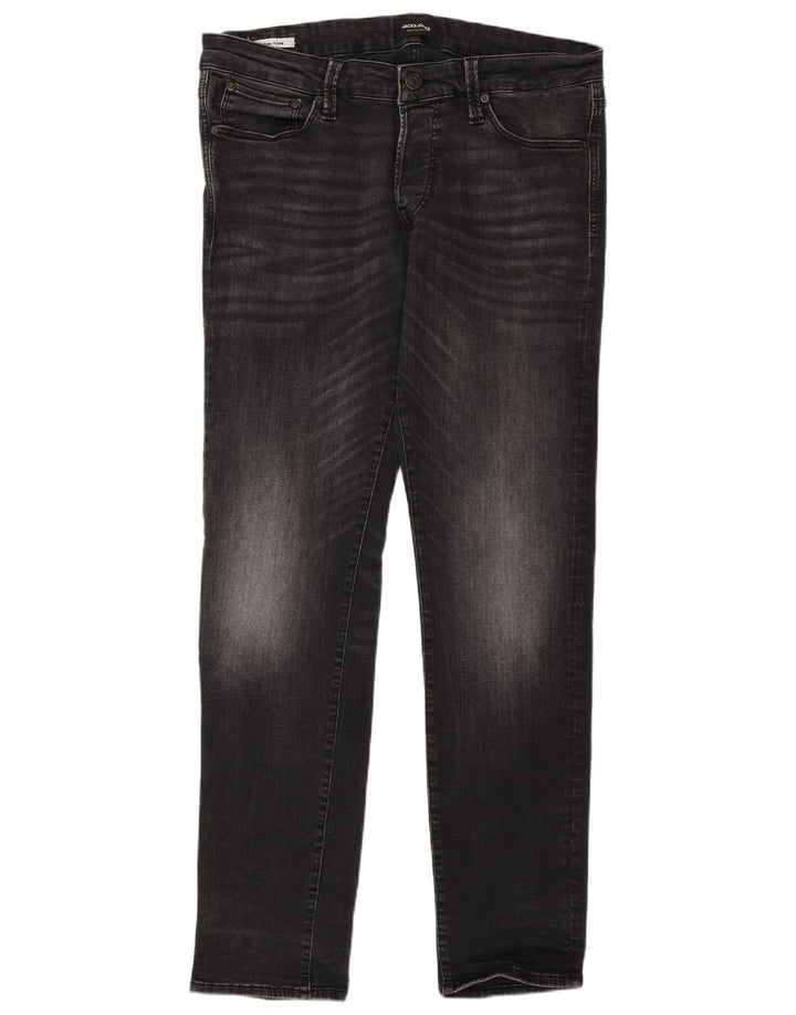 Jack & Jones Mens GLENN Slim Jeans W34 L32 Grey Cotton
