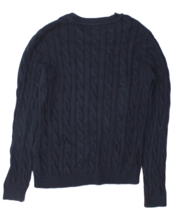 Crew Clothing Womens Boat Neck Jumper Sweater UK 14 Large Navy Blue Cotton