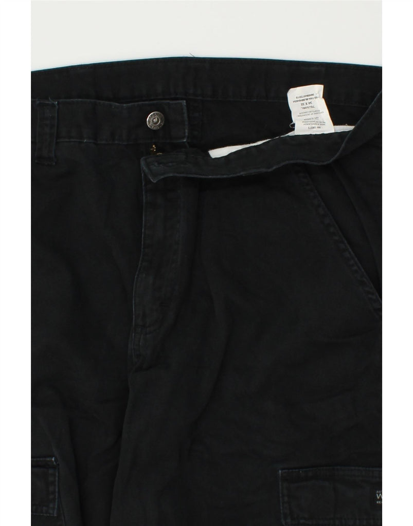 WRANGLER Mens Straight Cargo Trousers W34 L32 Black Cotton | Vintage Wrangler | Thrift | Second-Hand Wrangler | Used Clothing | Messina Hembry 